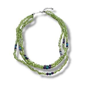Jay King Long Necklace 18" Peridot, Amethyst, Turquoise New Sterling Silver 925